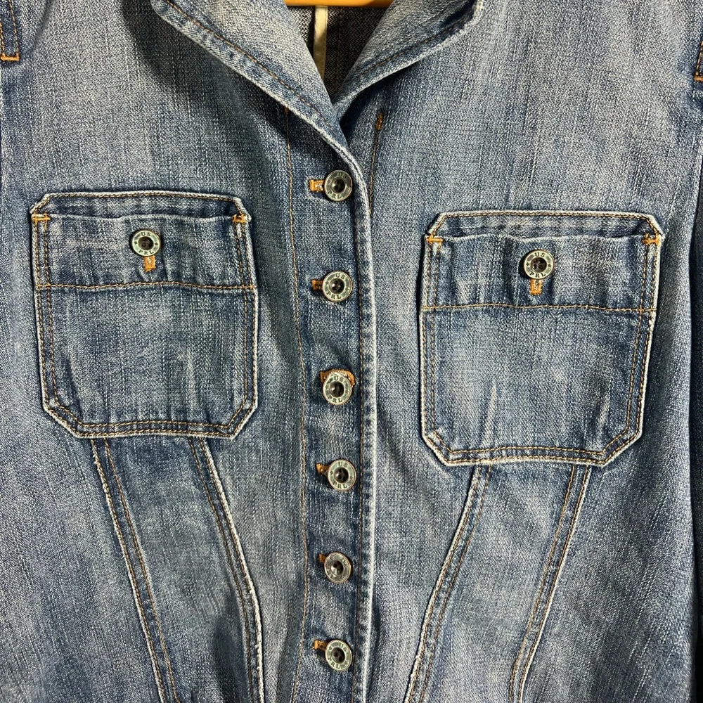 Vintage Ralph Lauren Denim Jacket | Tailored Puff Shoulder | Button Front | - Picture 2 of 7